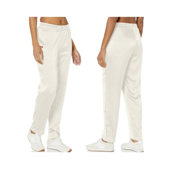 New! Urban Outfitters x Spalding Shine White Snap Button Track Pants Size Medium - Picture 1 of 7